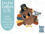 Pilgrim Turkey, Punny Thanksgiving Cookie cutter STL file for 3D printing with png printable instant download for EDDIE edible ink printer