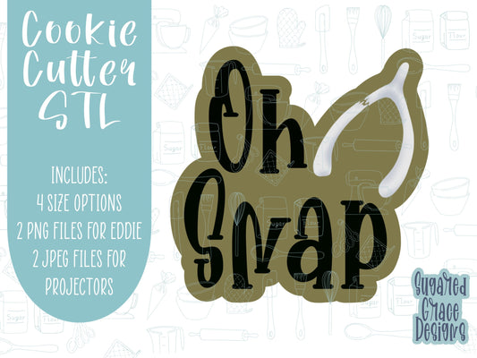 Oh snap thanksgiving pun cookie cutter stl file for 3D printing