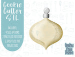 Christmas ornament Cookie cutter STL file for 3D printing with png printable instant download for EDDIE edible ink printer, gold ornament