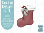Christmas stocking Cookie cutter STL file for 3D printing with png printable instant download for EDDIE edible ink printer, Christmas cookie
