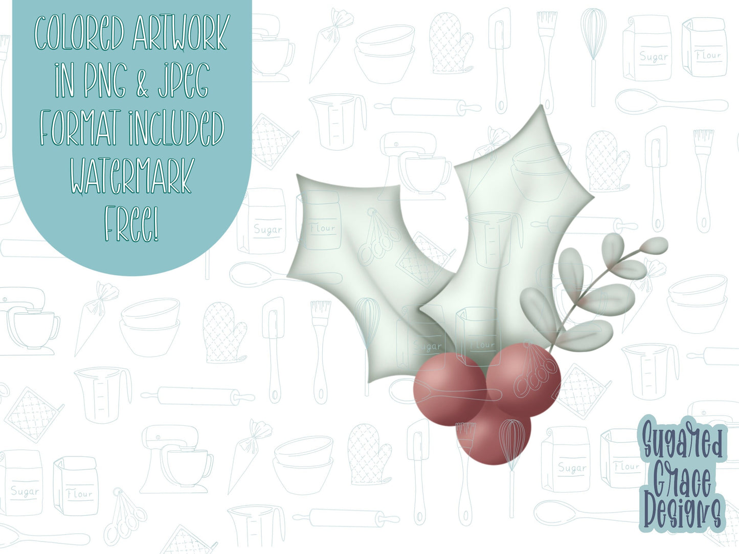 Mistletoe Cookie cutter STL file for 3D printing with png printable instant download for EDDIE edible ink printer, Christmas cookie cutter