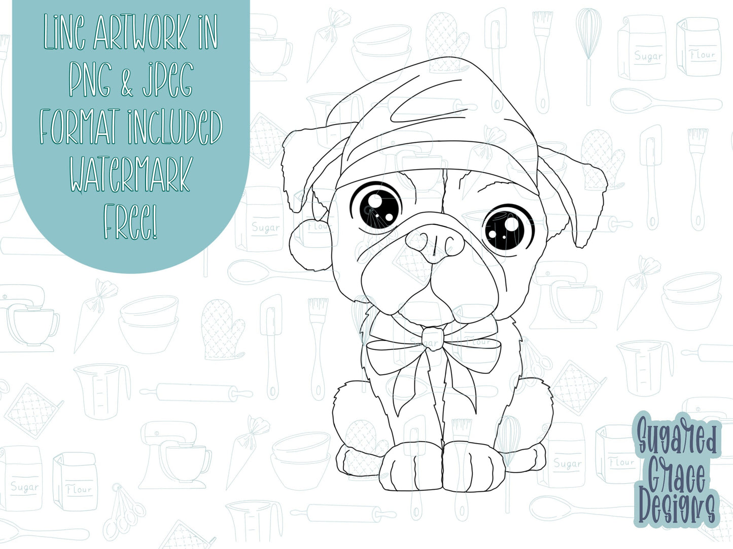 Dog with Santa hat Cookie cutter STL file for 3D printing with png printable instant download for EDDIE edible ink printer, Christmas puppy