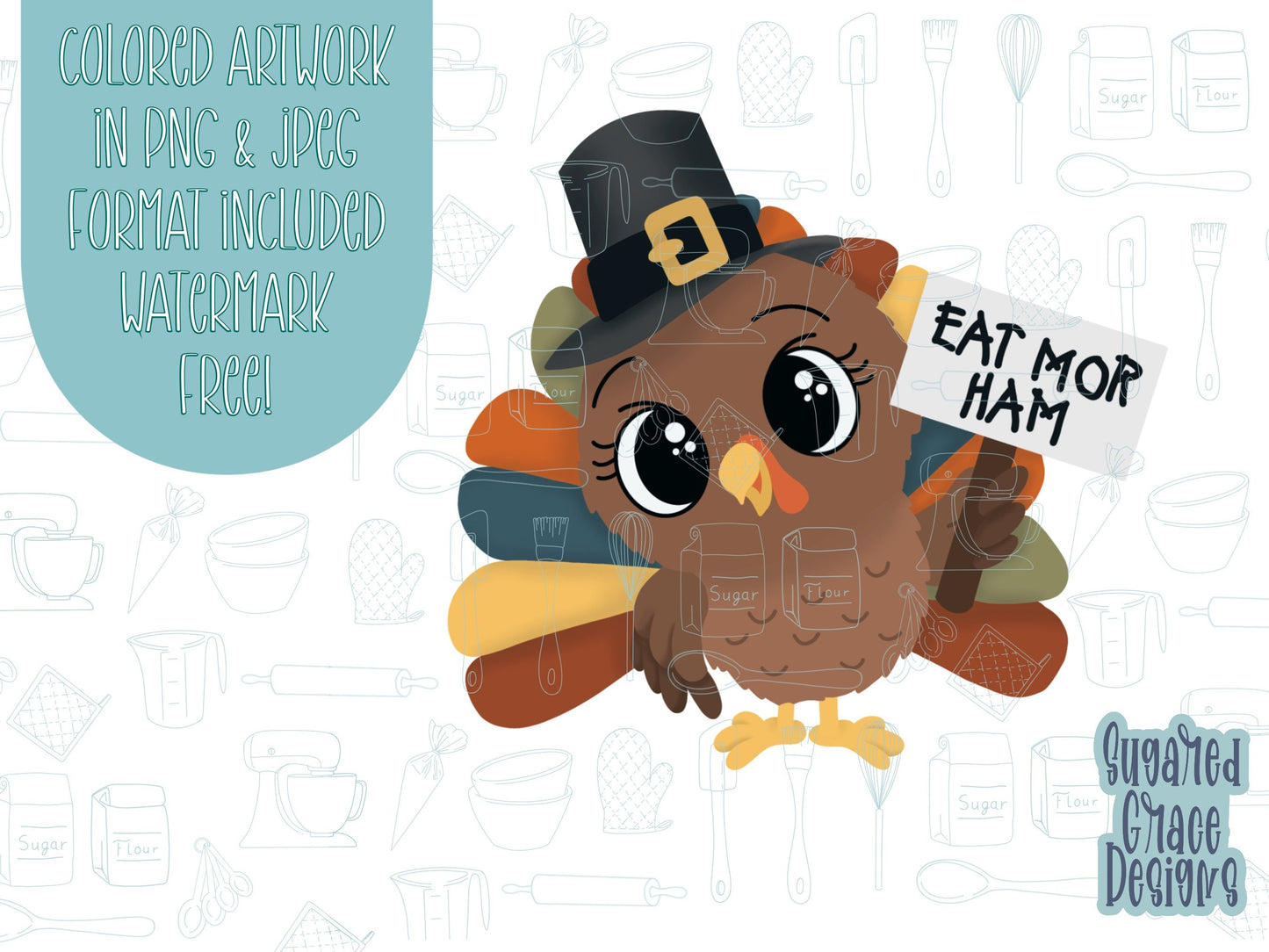 Pilgrim Turkey, Punny Thanksgiving Cookie cutter STL file for 3D printing with png printable instant download for EDDIE edible ink printer