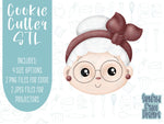 Mrs claus Cookie cutter STL file for 3D printing with png printable instant download for EDDIE edible ink printer, Christmas cookie cutter