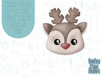 Red nosed reindeer Cookie cutter STL file for 3D printing with png printable instant download for EDDIE edible ink printer, Xmas cutter stl
