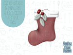 Christmas stocking Cookie cutter STL file for 3D printing with png printable instant download for EDDIE edible ink printer, Christmas cookie