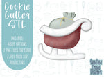 sleigh Cookie cutter STL file for 3D printing with png printable instant download for EDDIE edible ink printer, Christmas cookie cutter