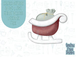 sleigh Cookie cutter STL file for 3D printing with png printable instant download for EDDIE edible ink printer, Christmas cookie cutter