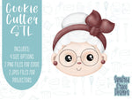 Mrs claus Cookie cutter STL file for 3D printing with png printable instant download for EDDIE edible ink printer, Christmas cookie cutter