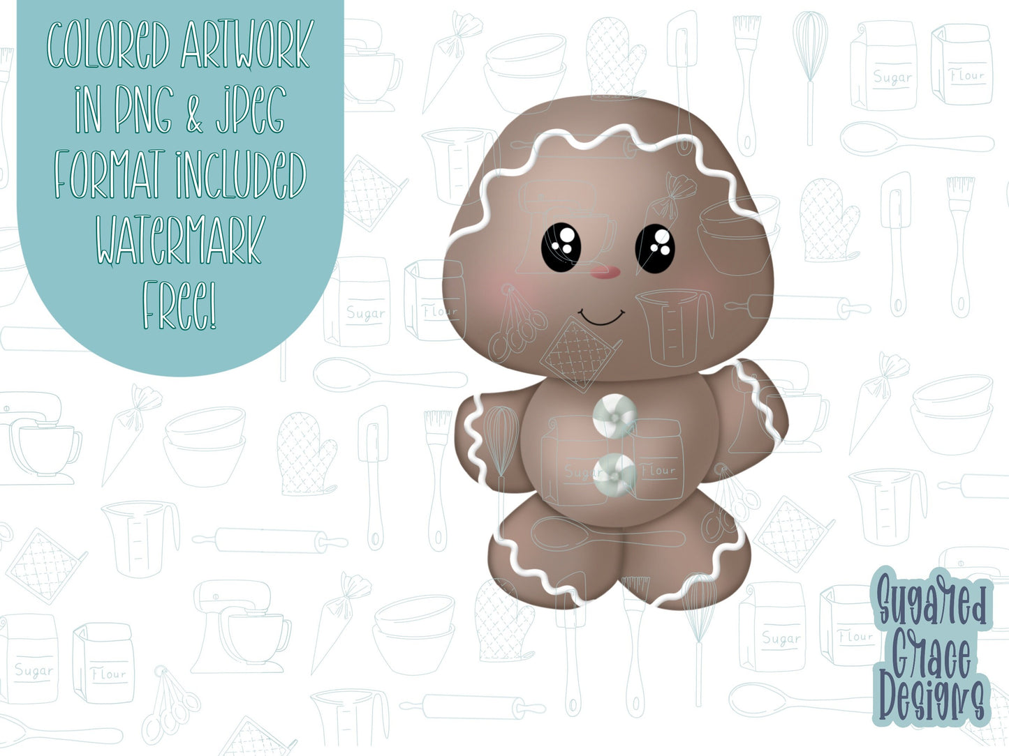 Gingerbread man Cookie cutter STL file for 3D printing with png printable instant download for EDDIE edible ink printer, Xmas cookie cutter