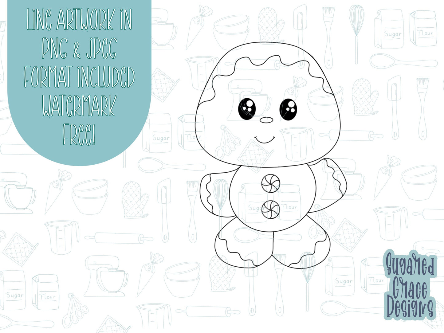 Gingerbread man Cookie cutter STL file for 3D printing with png printable instant download for EDDIE edible ink printer, Xmas cookie cutter