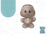 Gingerbread man Cookie cutter STL file for 3D printing with png printable instant download for EDDIE edible ink printer, Xmas cookie cutter