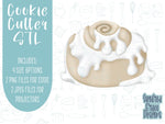 Cinnamon roll Cookie cutter STL file for 3D printing with png printable instant download for EDDIE edible ink printer, Christmas cookie stl