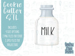 Milk for Santa Cookie cutter STL file for 3D printing with png printable instant download for EDDIE edible ink printer, Xmas cookie cutter