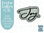 Lettered Joy Cookie cutter STL file for 3D printing with png printable instant download for EDDIE edible ink printer, Christmas cookie stl
