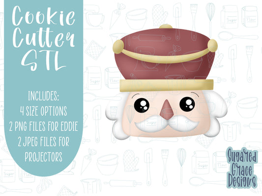 Nutcracker Cookie cutter STL file for 3D printing with png printable instant download for EDDIE edible ink printer, Xmas cookie cutter stl