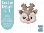 Red nosed reindeer Cookie cutter STL file for 3D printing with png printable instant download for EDDIE edible ink printer, Xmas cutter stl
