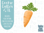 Carrot Cookie cutter stl files for 3d printing with matching printable png images for Eddie edible printers