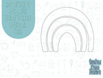 boho rainbow arch Cookie cutter stl files for 3d printing with matching printable png images for Eddie edible printers