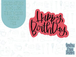 Lettered happy birthday Cookie cutter STL file for 3D printing with png printable instant download for EDDIE edible ink printer, birthday