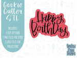 Lettered happy birthday Cookie cutter STL file for 3D printing with png printable instant download for EDDIE edible ink printer, birthday