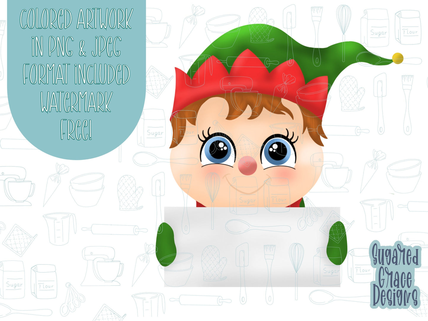 Christmas elf place setting Cookie cutter STL file for 3D printing with png printable instant download for EDDIE edible ink printer