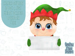 Christmas elf place setting Cookie cutter STL file for 3D printing with png printable instant download for EDDIE edible ink printer