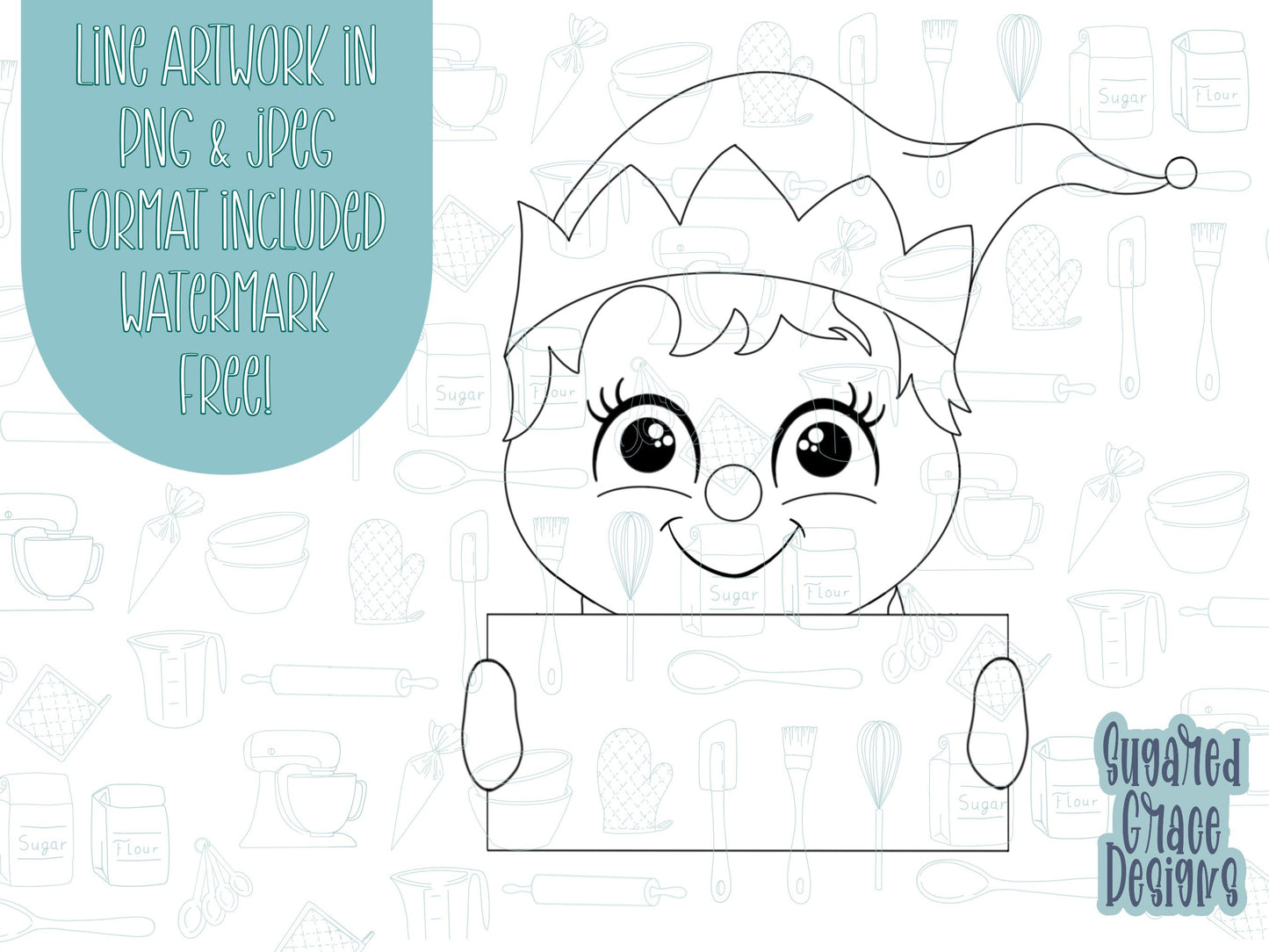 Christmas elf place setting Cookie cutter STL file for 3D printing with png printable instant download for EDDIE edible ink printer