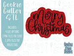 Lettered Merry Christmas Cookie cutter STL file for 3D printing with png printable instant download for EDDIE edible ink printer, cookie stl
