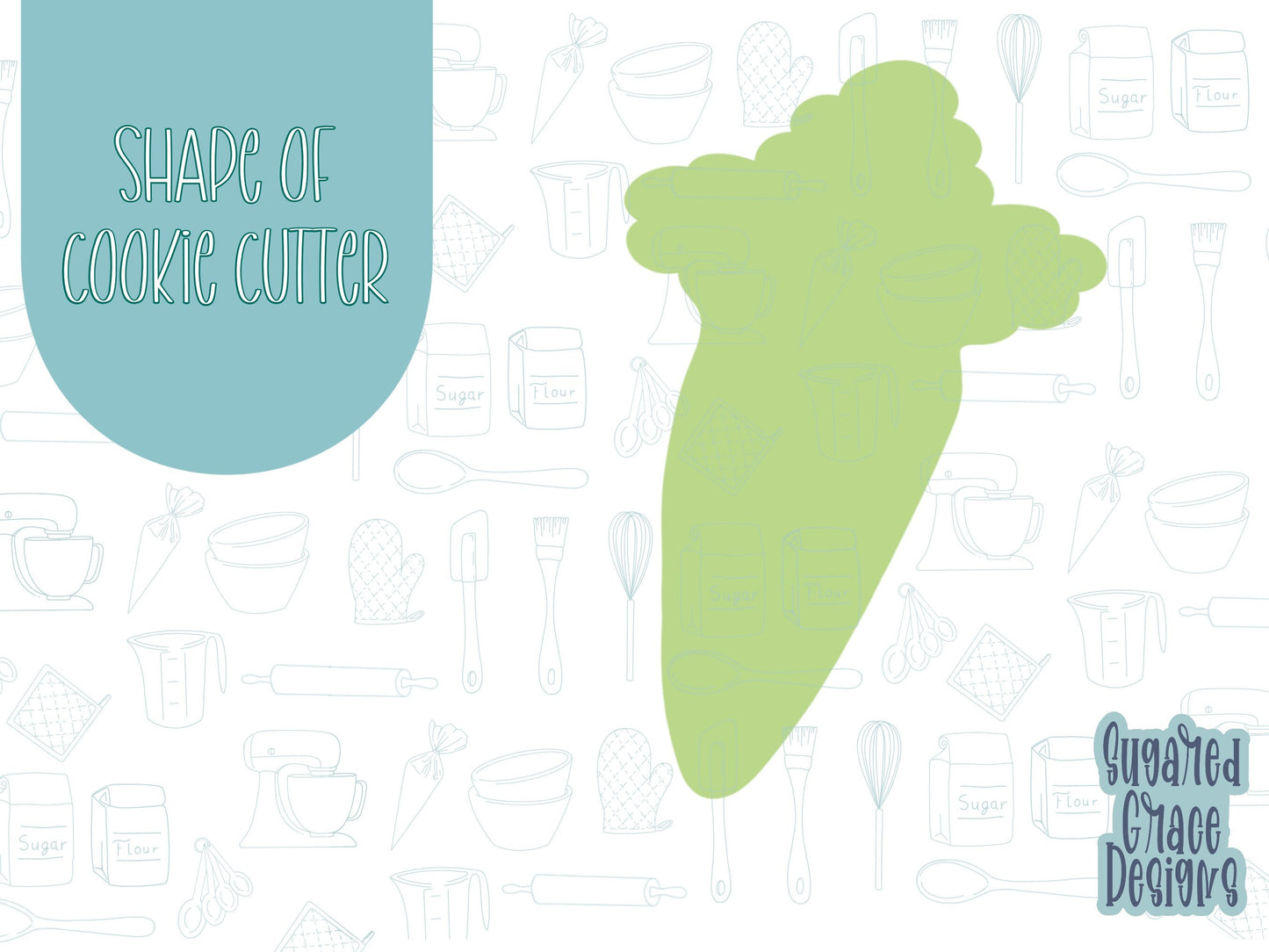 Carrot Cookie cutter stl files for 3d printing with matching printable png images for Eddie edible printers