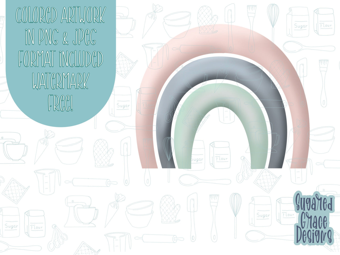 boho rainbow arch Cookie cutter stl files for 3d printing with matching printable png images for Eddie edible printers