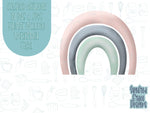 boho rainbow arch Cookie cutter stl files for 3d printing with matching printable png images for Eddie edible printers