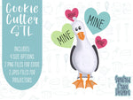 Valentine’s Day pelican Cookie cutter stl files for 3d printing with matching printable png images for Eddie edible printers