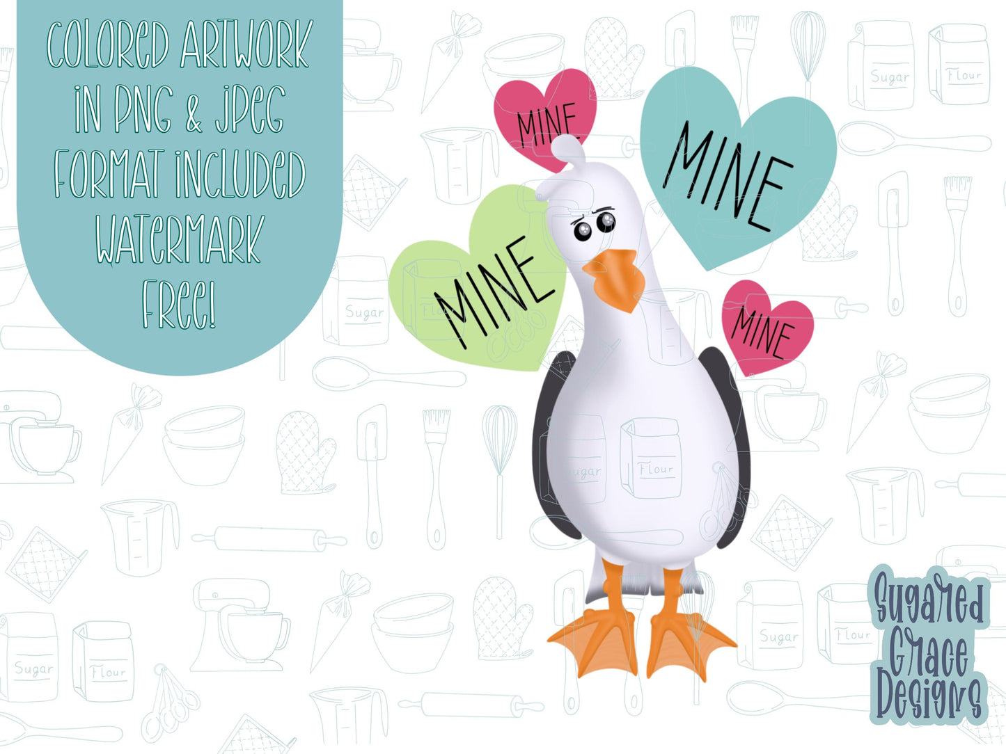 Valentine’s Day pelican Cookie cutter stl files for 3d printing with matching printable png images for Eddie edible printers