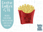 Fries before guys pun cookie cutter stl file for 3D printing and 3D printer, Valentine’s Day cookie with png file for EDDIE edible printer