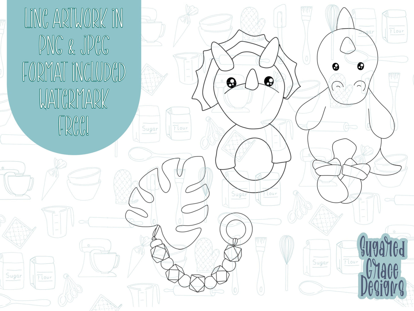 Dinosaur baby shower Cookie cutter stl, png image file, 3D printing, instant download, Eddie edible ink printer, teether cookie cutter, Dino