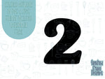 Number two Cookie cutter stl, png image file, 3D printing, instant download, Eddie edible ink printer, simple number cookie cutter stl