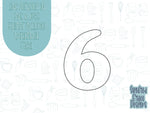 Number six Cookie cutter stl, png image file, 3D printing, instant download, Eddie edible ink printer, simple number cookie cutter stl