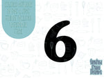 Number six Cookie cutter stl, png image file, 3D printing, instant download, Eddie edible ink printer, simple number cookie cutter stl