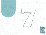Number seven Cookie cutter stl, png image file, 3D printing, instant download, Eddie edible ink printer, simple number cookie cutter stl
