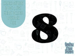 Number eight Cookie cutter stl, png image file, 3D printing, instant download, Eddie edible ink printer, simple number cookie cutter stl