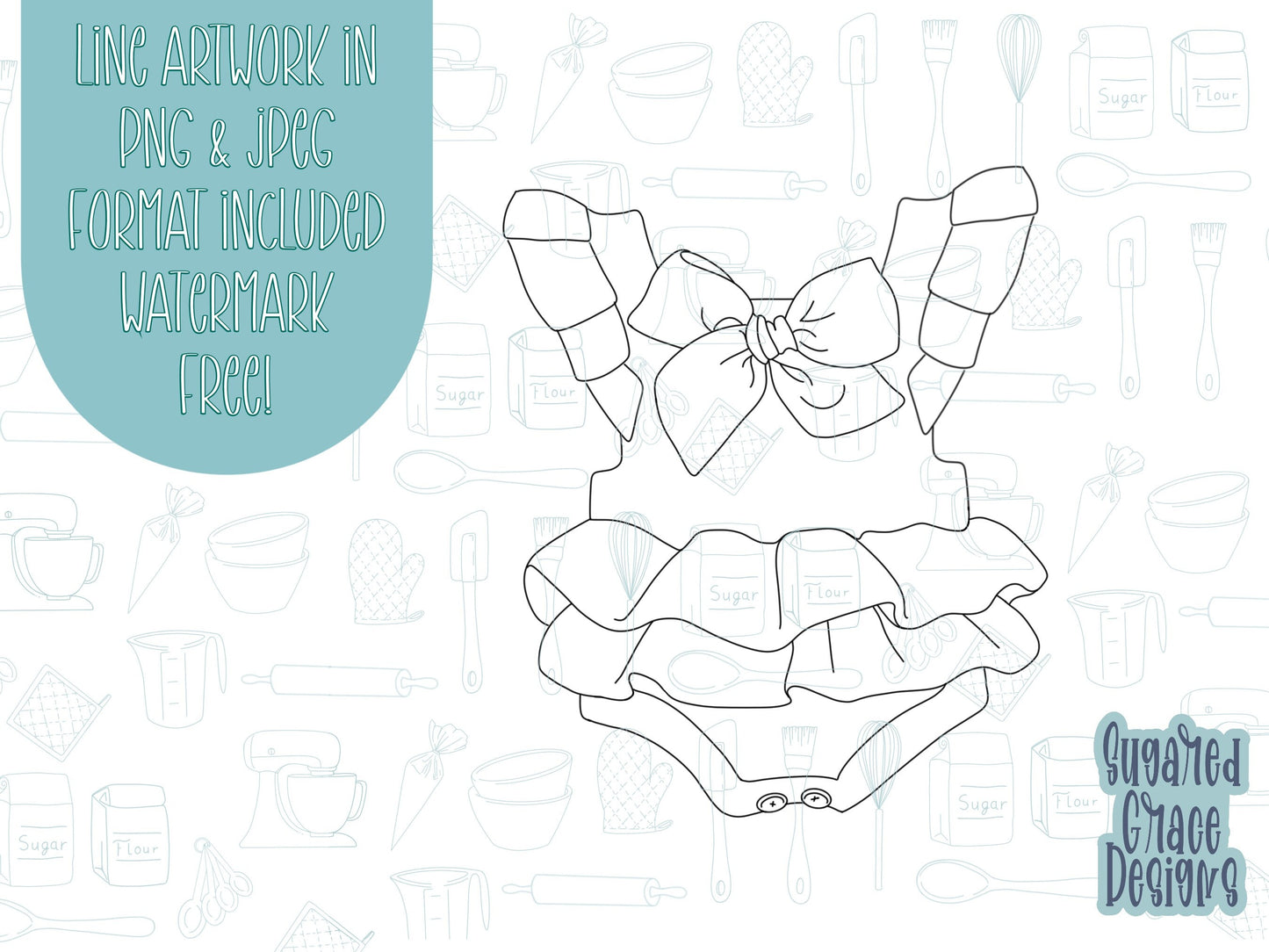Ruffled baby dress Cookie cutter stl, png image file, 3D printing, instant download, Eddie edible ink printer, baby shower cookie cutter