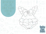 Ruffled baby dress Cookie cutter stl, png image file, 3D printing, instant download, Eddie edible ink printer, baby shower cookie cutter