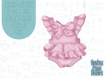 Ruffled baby dress Cookie cutter stl, png image file, 3D printing, instant download, Eddie edible ink printer, baby shower cookie cutter