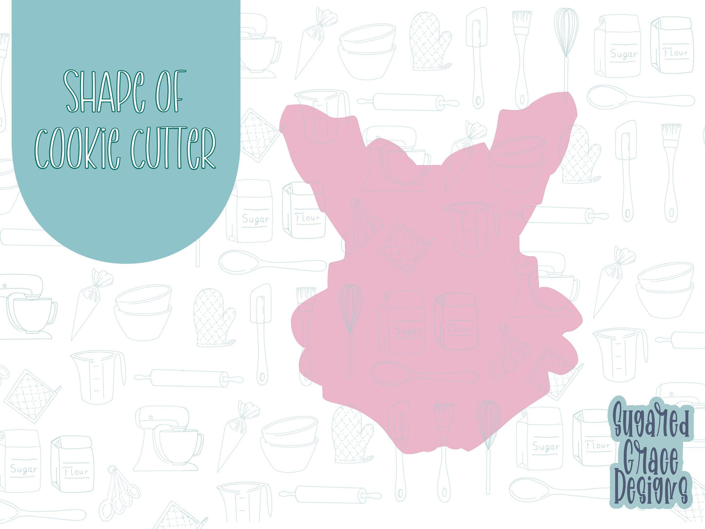 Ruffled baby dress Cookie cutter stl, png image file, 3D printing, instant download, Eddie edible ink printer, baby shower cookie cutter