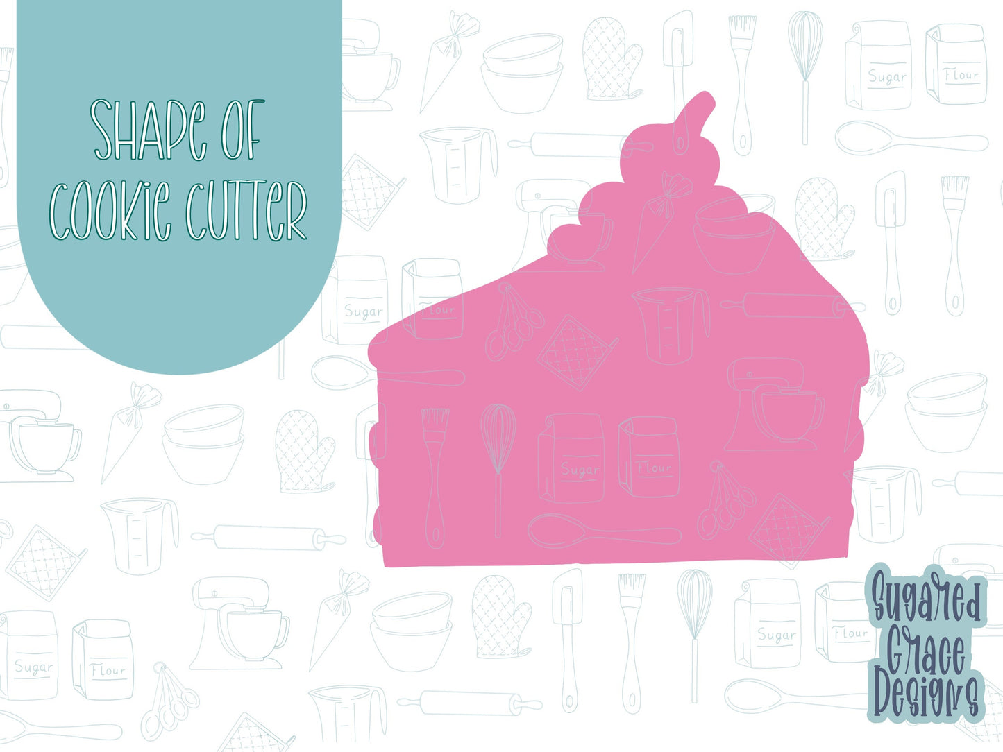 Comic style cake slice Cookie cutter stl, png image file, 3D printing, instant download, Eddie edible ink printer, comic cookie, comic cake,