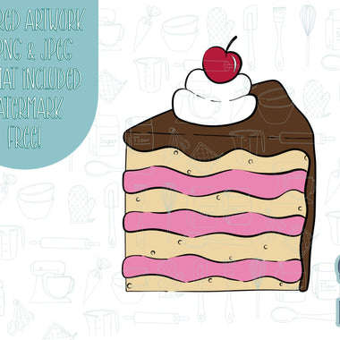 Tall Comic style cake slice Cookie cutter stl, png image file, 3D printing, instant download, Eddie edible ink printer, comic cookie