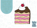 Tall Comic style cake slice Cookie cutter stl, png image file, 3D printing, instant download, Eddie edible ink printer, comic cookie