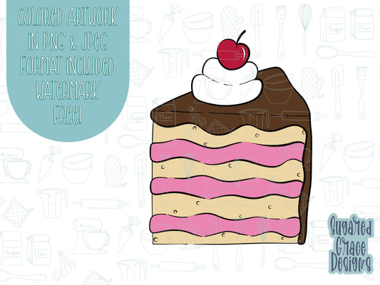 Tall Comic style cake slice Cookie cutter stl, png image file, 3D printing, instant download, Eddie edible ink printer, comic cookie