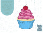 Comic style cupcake Cookie cutter stl, png image file, 3D printing, instant download, Eddie edible ink printer, comic cookie, comic cake,